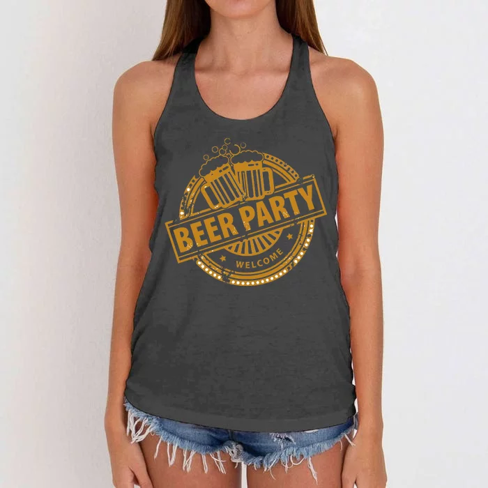 Oktoberfest Beer Party Welcome Women's Knotted Racerback Tank