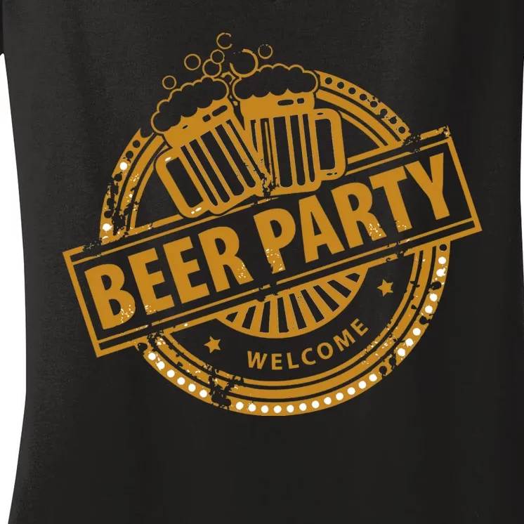 Oktoberfest Beer Party Welcome Women's V-Neck T-Shirt