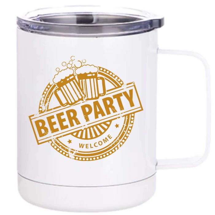 Oktoberfest Beer Party Welcome Front & Back 12oz Stainless Steel Tumbler Cup