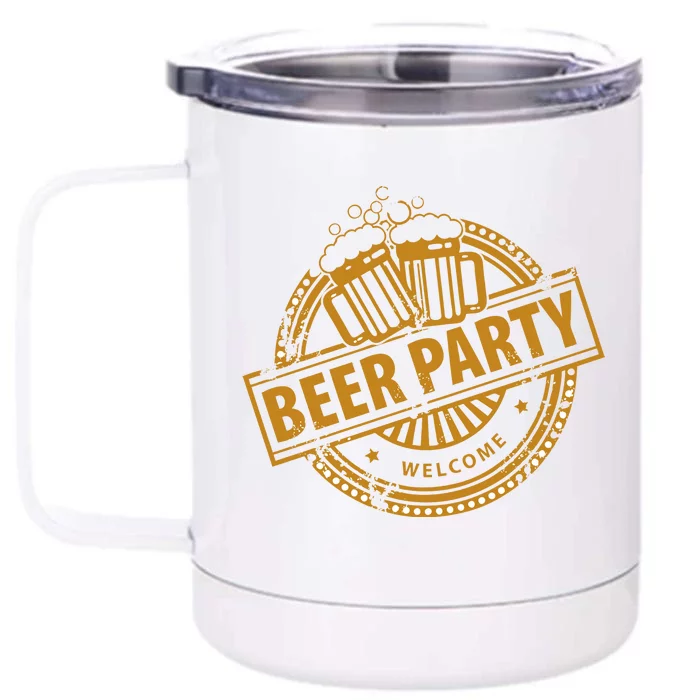 Oktoberfest Beer Party Welcome Front & Back 12oz Stainless Steel Tumbler Cup