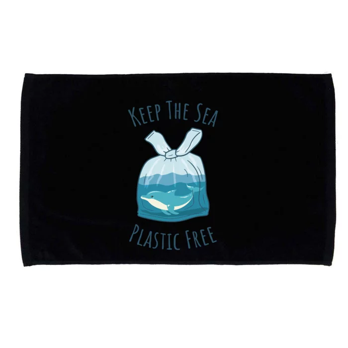 Ocean Ban Plastic Pollution Keep The Sea Plastics Free Gift Microfiber Hand Towel