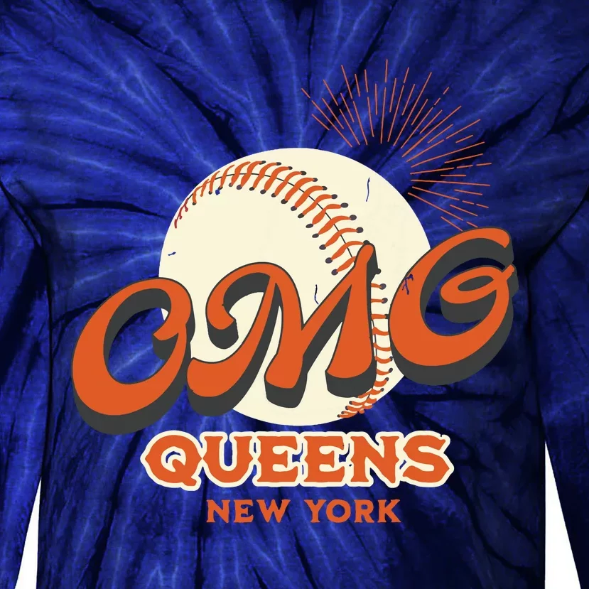 Omg Baseball Queens New York Tie-Dye Long Sleeve Shirt