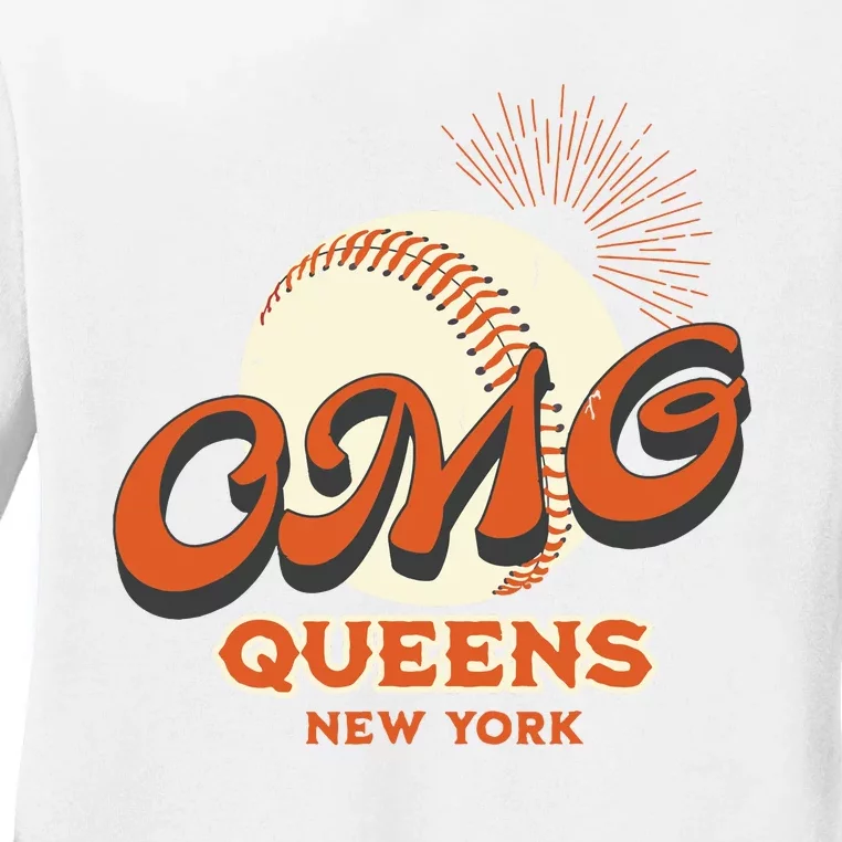 Omg Baseball Queens New York Ladies Long Sleeve Shirt