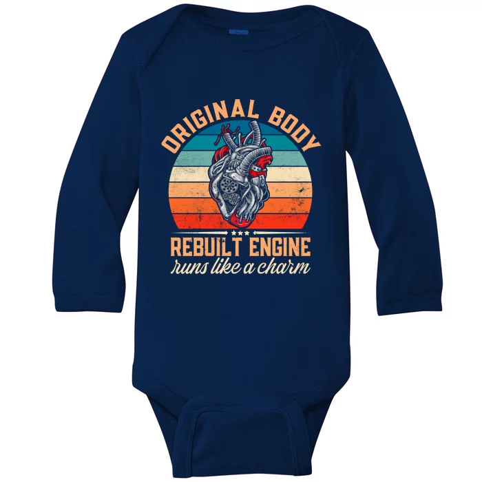 Original Body Rebuilt Engine Gift Open Heart Surgery Recovery Meaningful Gift Baby Long Sleeve Bodysuit