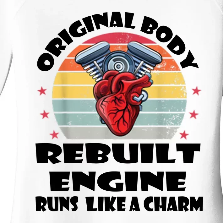 Original Body Rebuilt Engine Runs Like A Charm Car Engine Heart Women's Perfect Tri Tunic Long Sleeve Shirt