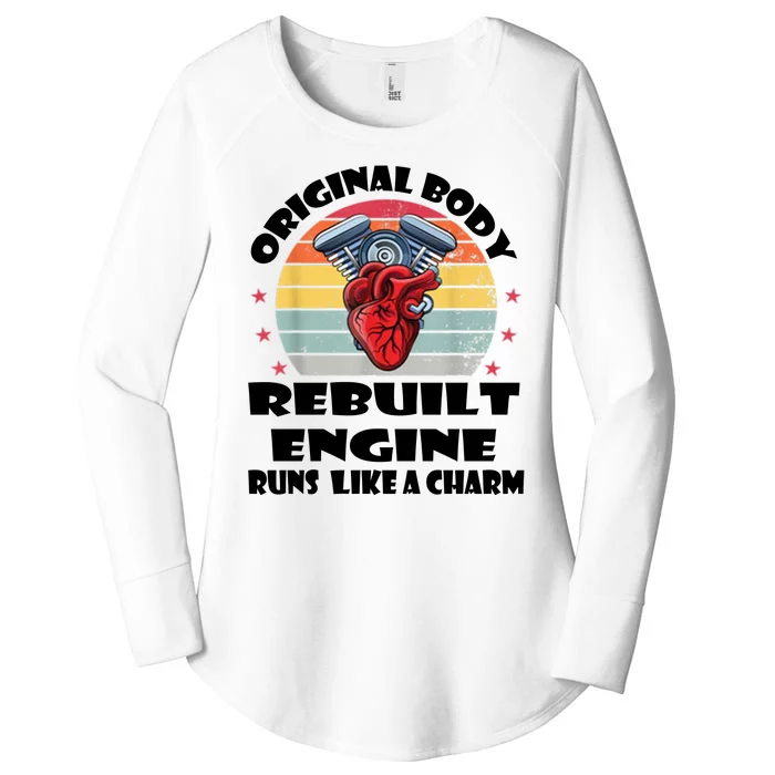 Original Body Rebuilt Engine Runs Like A Charm Car Engine Heart Women's Perfect Tri Tunic Long Sleeve Shirt