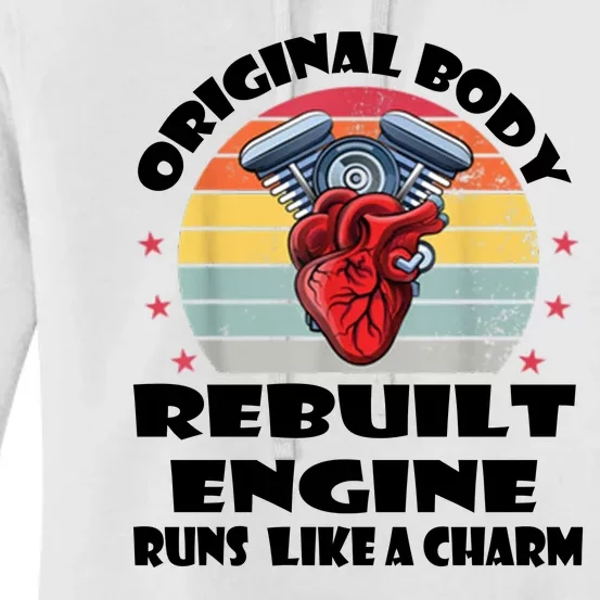 Original Body Rebuilt Engine Runs Like A Charm Car Engine Heart Women's Pullover Hoodie