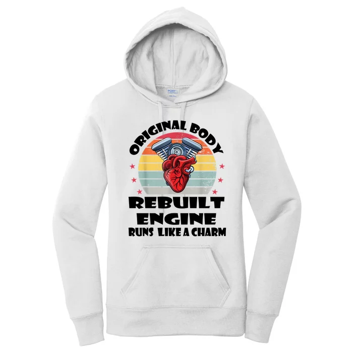 Original Body Rebuilt Engine Runs Like A Charm Car Engine Heart Women's Pullover Hoodie