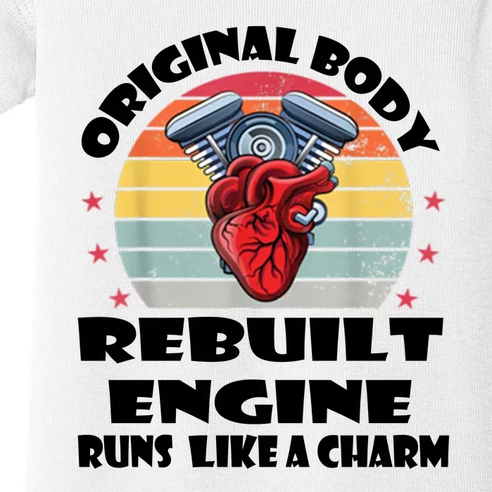 Original Body Rebuilt Engine Runs Like A Charm Car Engine Heart Baby Bodysuit