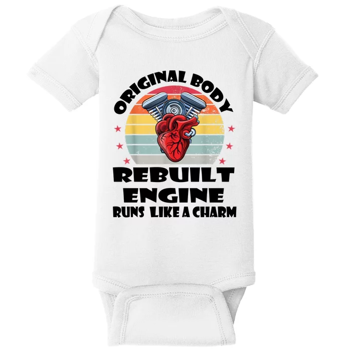 Original Body Rebuilt Engine Runs Like A Charm Car Engine Heart Baby Bodysuit