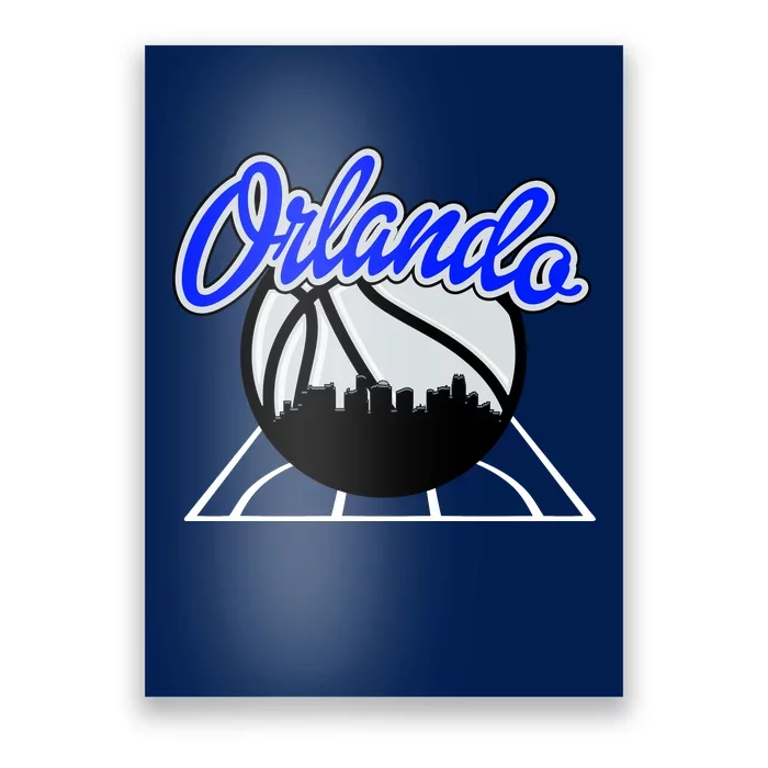 Orlando Basketball Skyline Poster