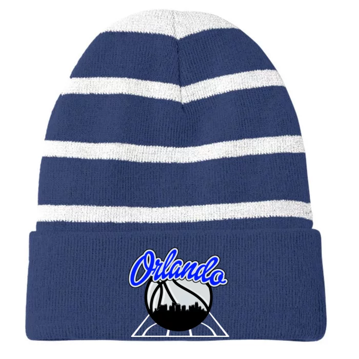 Orlando Basketball Skyline Striped Beanie with Solid Band