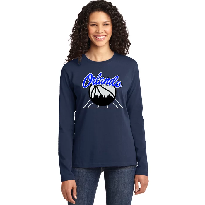 Orlando Basketball Skyline Ladies Long Sleeve Shirt