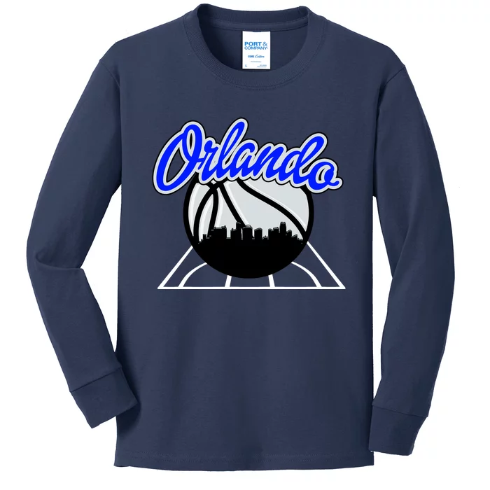 Orlando Basketball Skyline Kids Long Sleeve Shirt