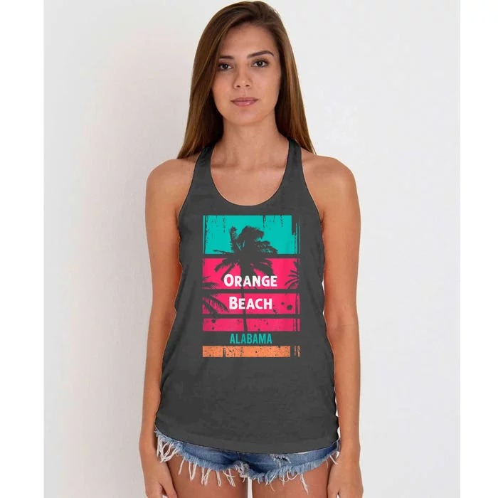 Orange Beach Souvenir Alabama Reminder Women's Knotted Racerback Tank