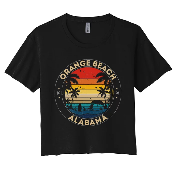 Orange Beach Souvenir Alabama Reminder Women's Crop Top Tee