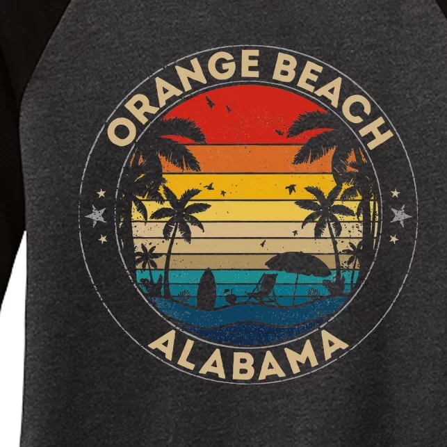 Orange Beach Souvenir Alabama Reminder Women's Tri-Blend 3/4-Sleeve Raglan Shirt