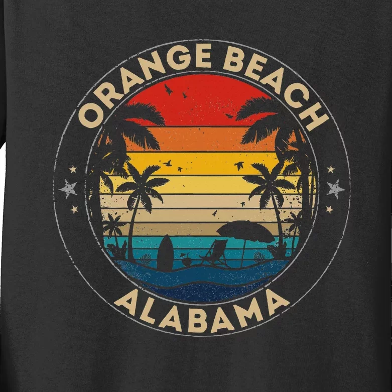 Orange Beach Souvenir Alabama Reminder Kids Long Sleeve Shirt