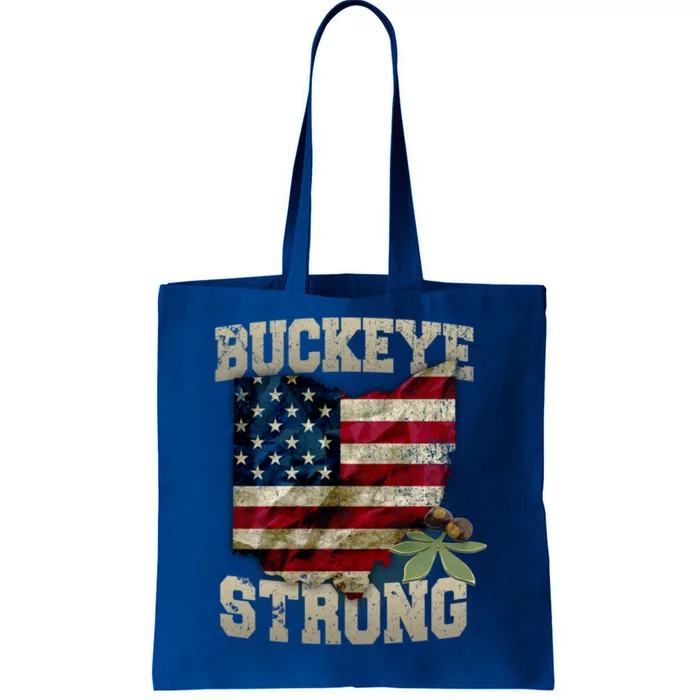 Ohio Buckeye Strong Ohio Usa Flag Overlay Gift Tote Bag