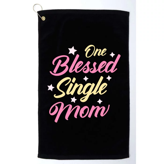 One Blessed Single Mom T Platinum Collection Golf Towel