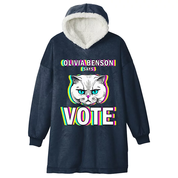 Olivia Benson Says Vote Hooded Wearable Blanket