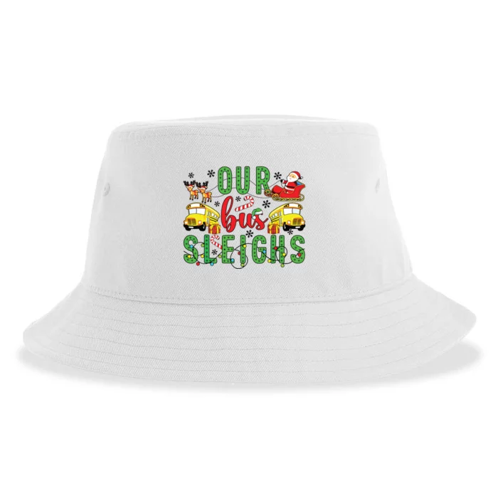 Our Bus Sleighs Bus Driver Christmas Bus Driver Xmas Party Sustainable Bucket Hat