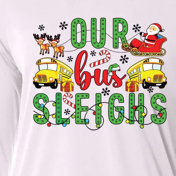 Our Bus Sleighs Bus Driver Christmas Bus Driver Xmas Party Cooling Performance Long Sleeve Crew