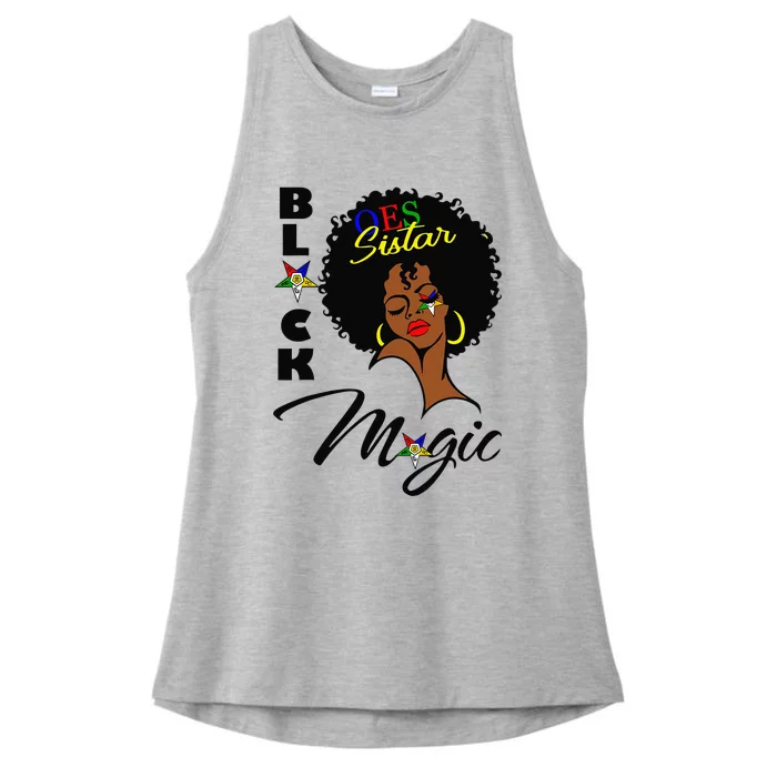 OES Black Sistar Magic Order the Eastern Star Mother's Day Ladies Tri-Blend Wicking Tank