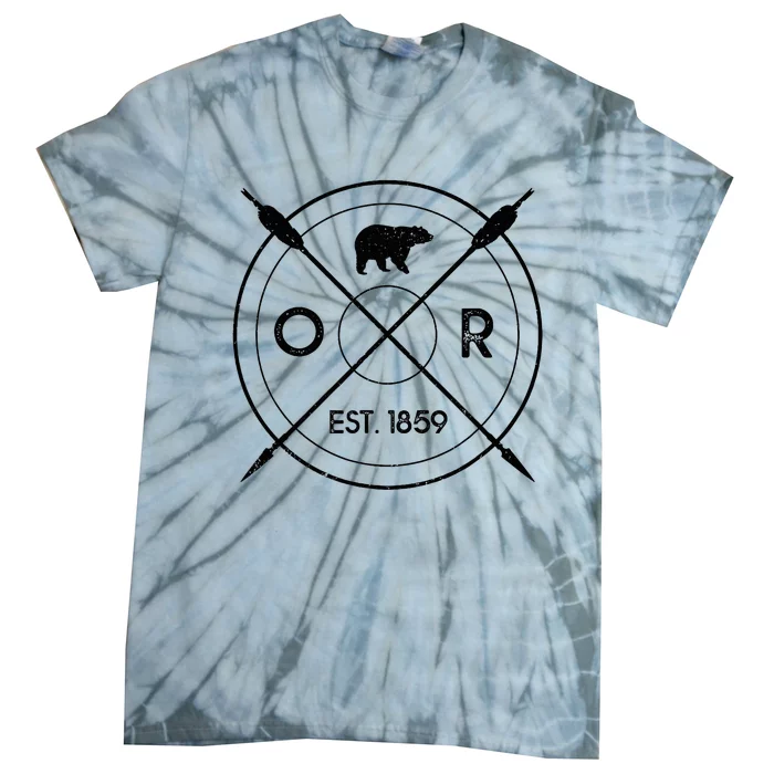 Oregon Beaver State Bear Or Est. 1859 Tie-Dye T-Shirt