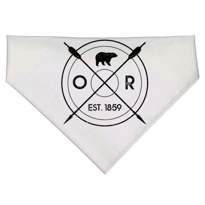 Oregon Beaver State Bear Or Est. 1859 USA-Made Doggie Bandana