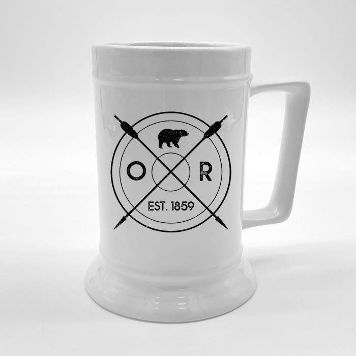 Oregon Beaver State Bear Or Est. 1859 Front & Back Beer Stein