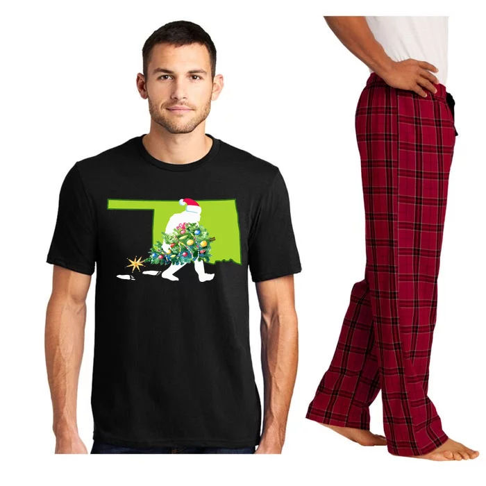 Oklahoma Bigfoot State Christmas Tree Pajama Set