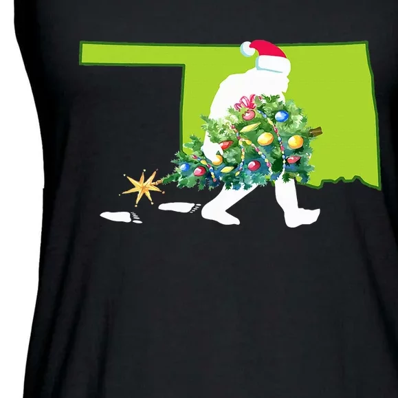 Oklahoma Bigfoot State Christmas Tree Ladies Essential Flowy Tank