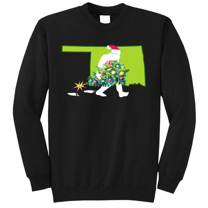 Oklahoma Bigfoot State Christmas Tree Tall Sweatshirt