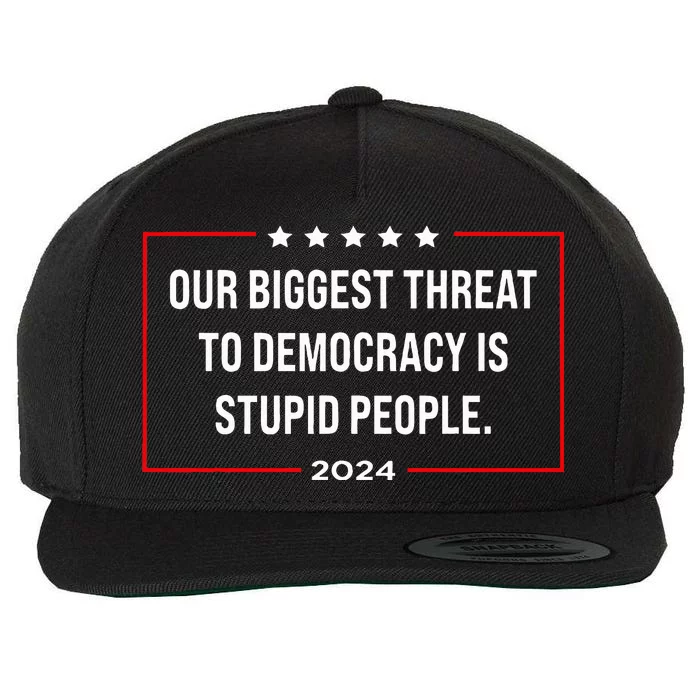 Our Biggest Threat To Democracy Is Stupid People Wool Snapback Cap