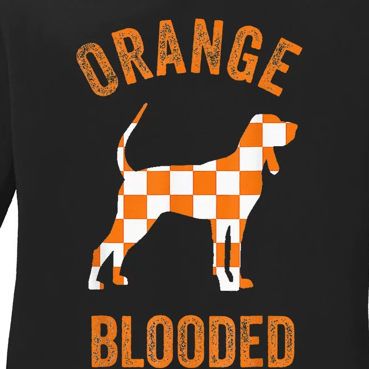 Orange Blooded Tennessee Hound Native Home TN Ladies Long Sleeve Shirt