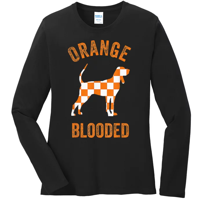 Orange Blooded Tennessee Hound Native Home TN Ladies Long Sleeve Shirt