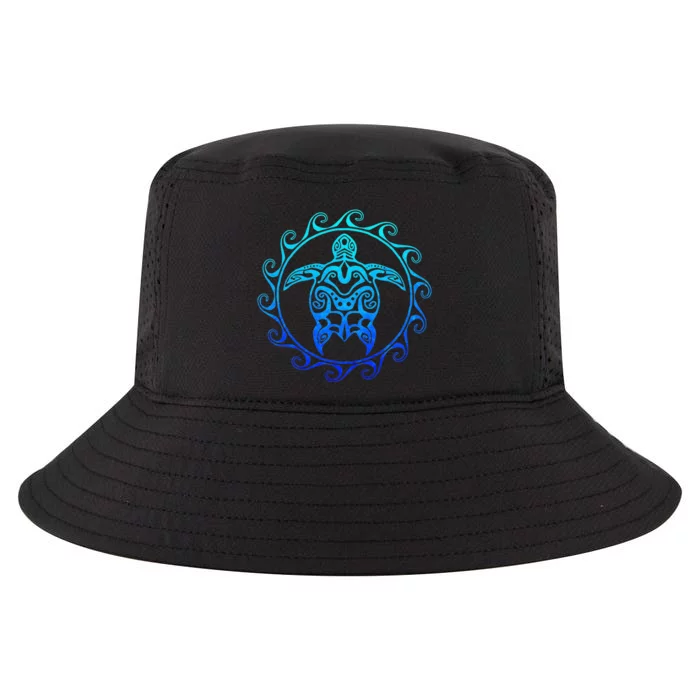 Ocean Blue Tribal Hawaiian Sea Turtle Cool Comfort Performance Bucket Hat