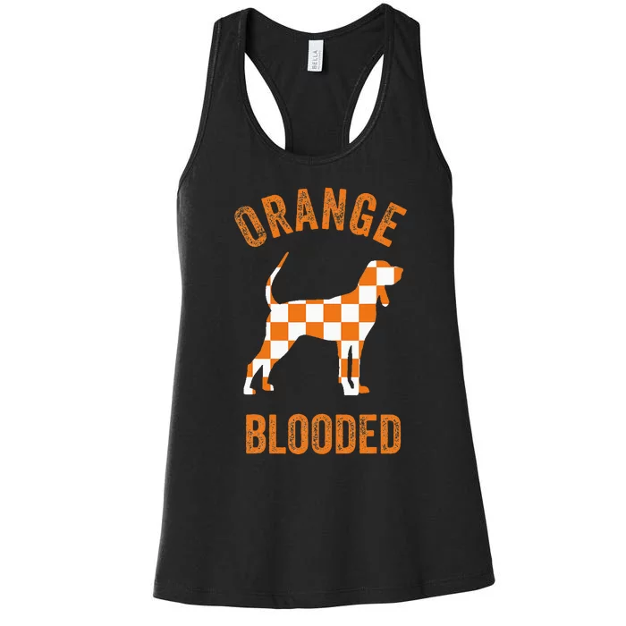 Orange Blooded Tennessee Hound Native Home Tn State Pride Women's Racerback Tank