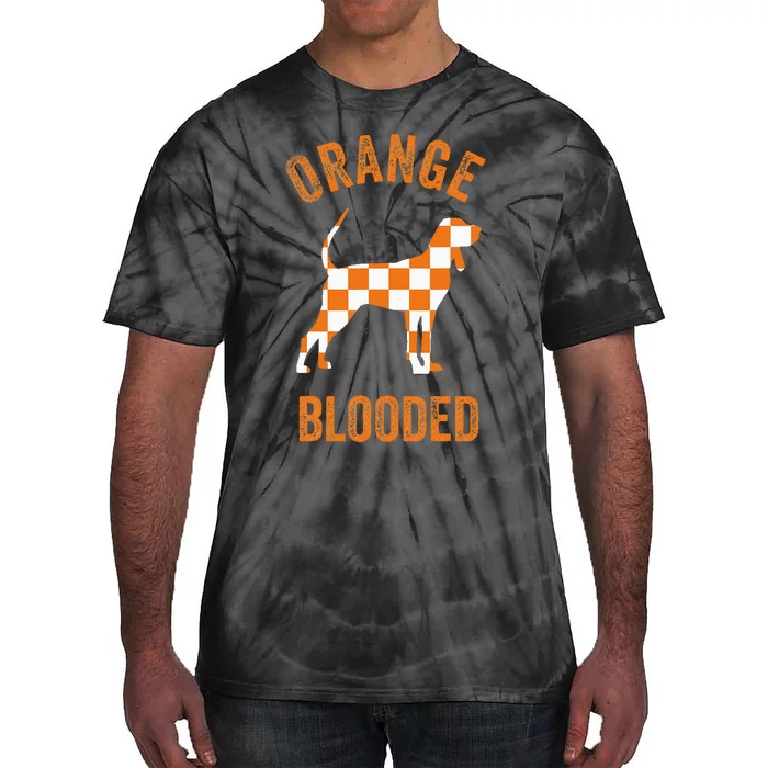 Orange Blooded Tennessee Hound Native Home Tn State Pride Tie-Dye T-Shirt