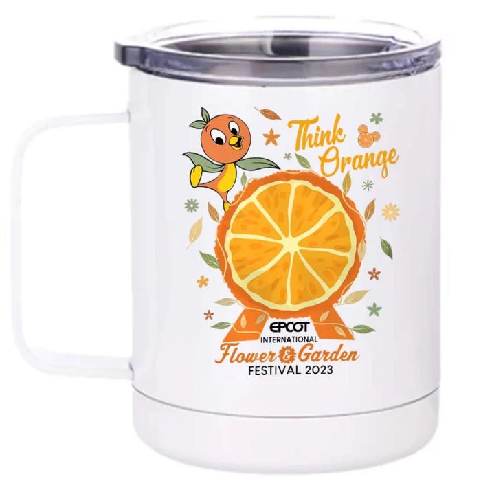 Orange Bird Think Orange Epcot International Flower And Garden Festival Front & Back 12oz Stainless Steel Tumbler Cup