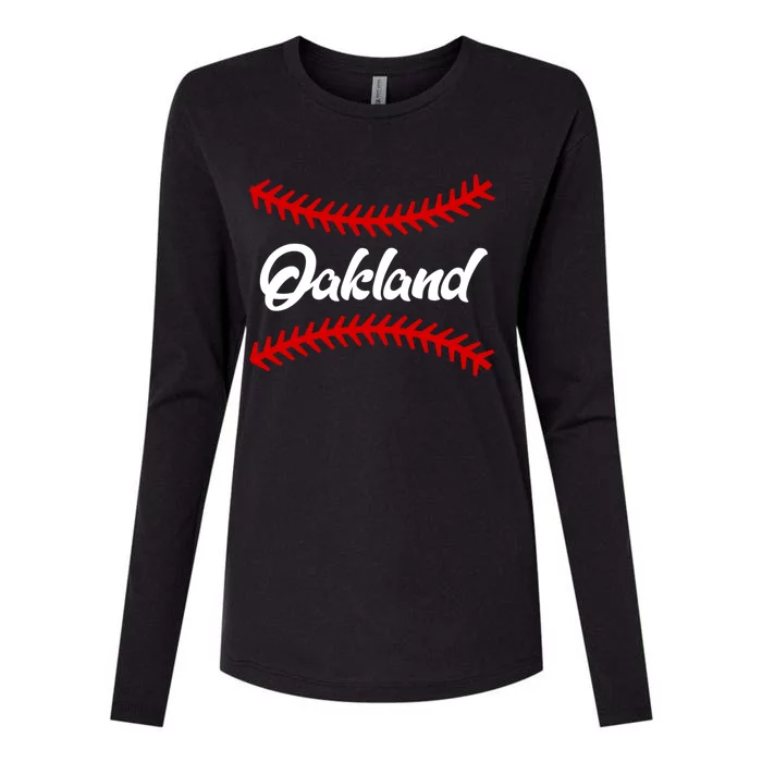 Oakland Baseball Team Fan Gift Womens Cotton Relaxed Long Sleeve T-Shirt