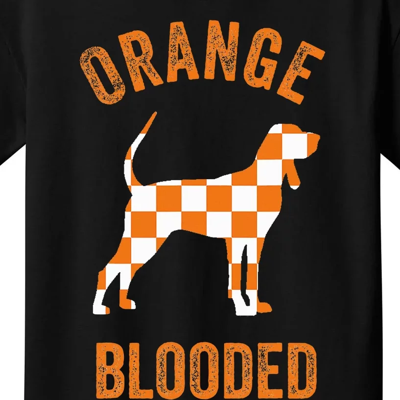 Orange Blooded Tennessee Hound Native Home Tn State Pride Kids T-Shirt