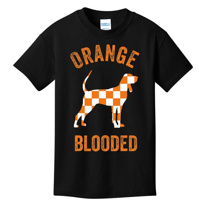 Orange Blooded Tennessee Hound Native Home Tn State Pride Kids T-Shirt