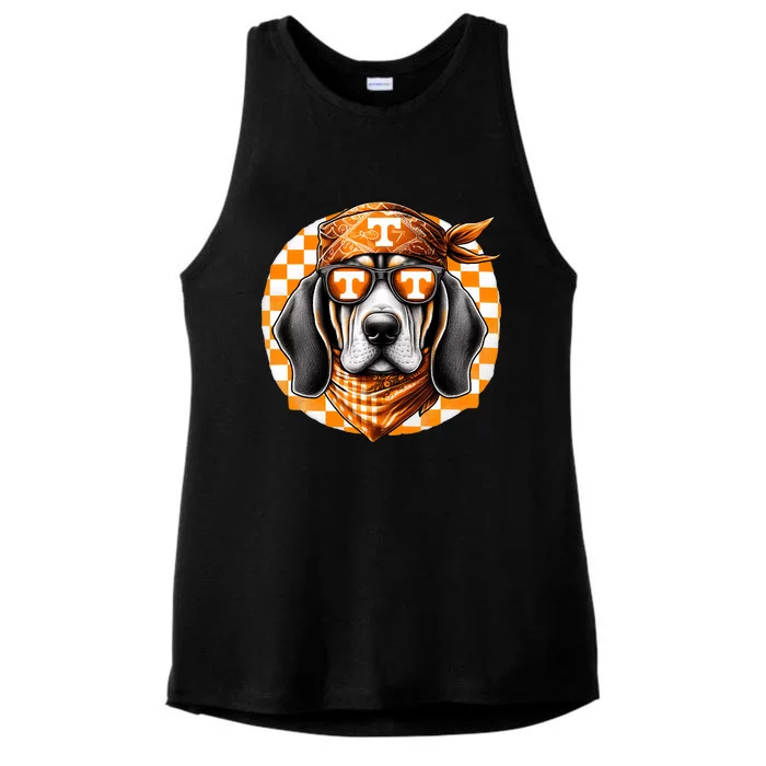 Orange Blooded Tennessee Hound Native Home Tn State Pride Ladies Tri-Blend Wicking Tank