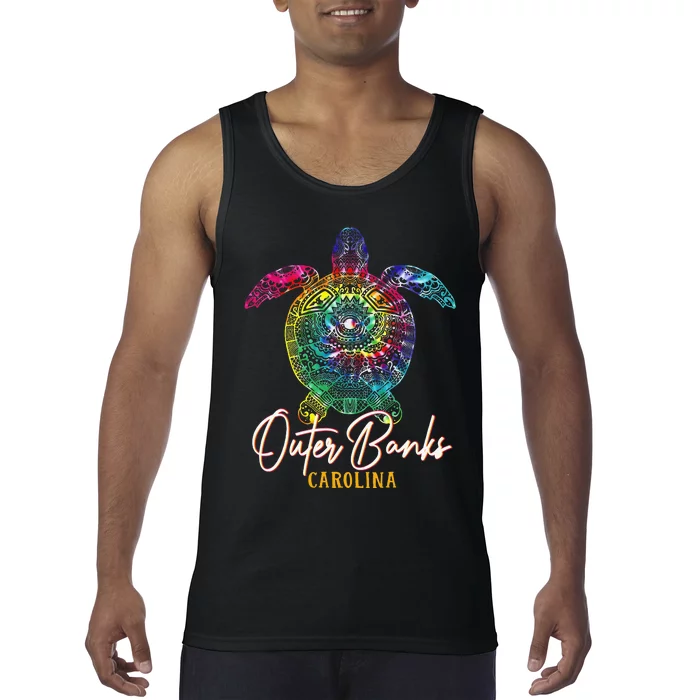 Outer Banks Tie Dye Sea Turtle Carolina Family Vacation Tank Top