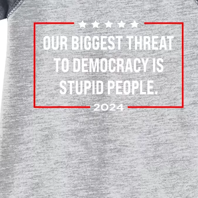 Our Biggest Threat To Democracy Is Stupid People Infant Baby Jersey Bodysuit