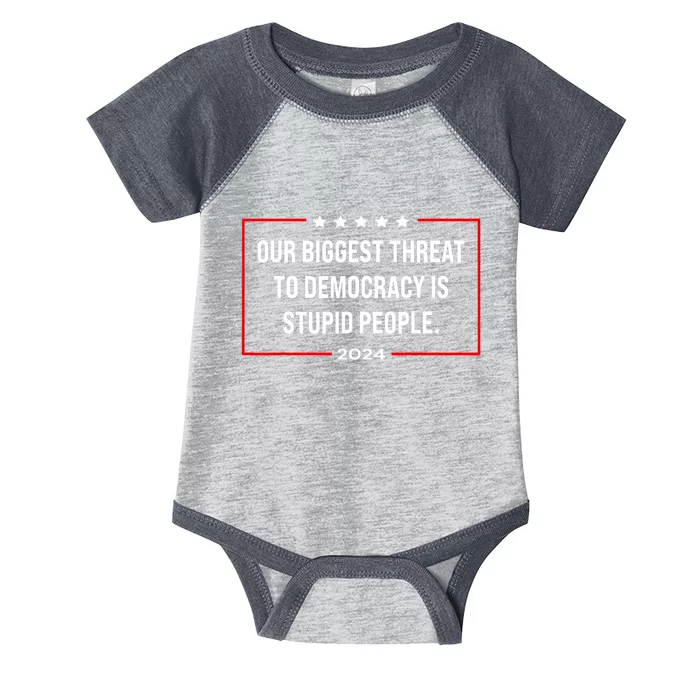 Our Biggest Threat To Democracy Is Stupid People Infant Baby Jersey Bodysuit