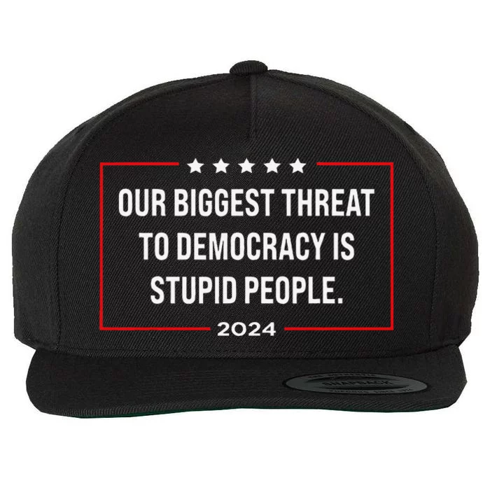 Our Biggest Threat To Democracy Is Stupid People Wool Snapback Cap