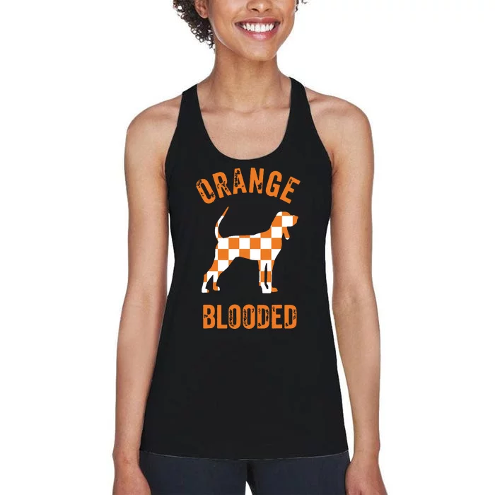 Orange Blooded Tennessee Hound Native Home Tn State Pride Women's Racerback Tank